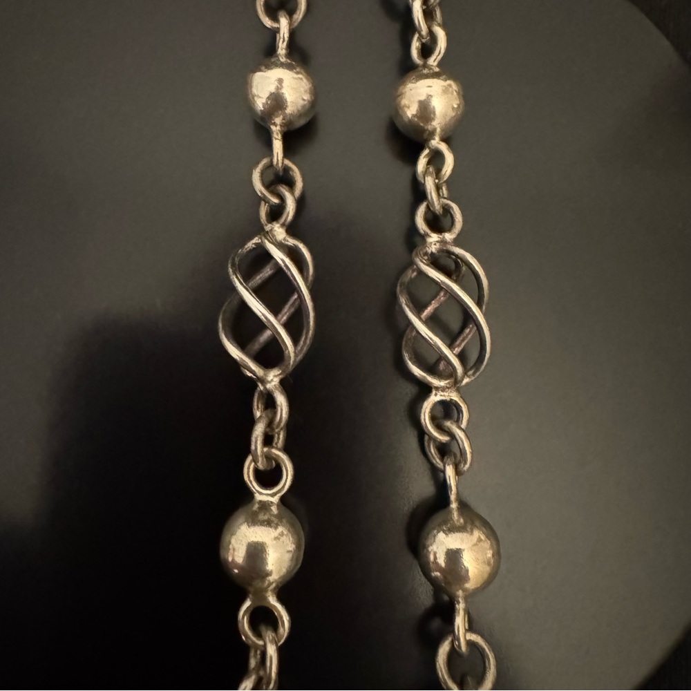 Vintage Mexican Modernist Sterling Silver Necklace - Picture 7 of 7